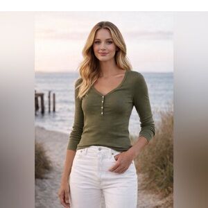 Dickies Olive Long Sleeve Women's Tee